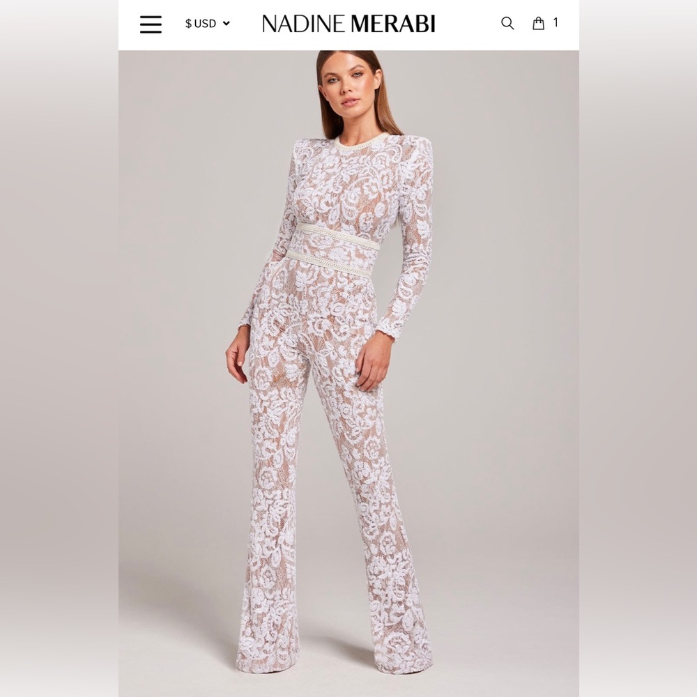 Nadine Merabi NEW White Jumpsuit